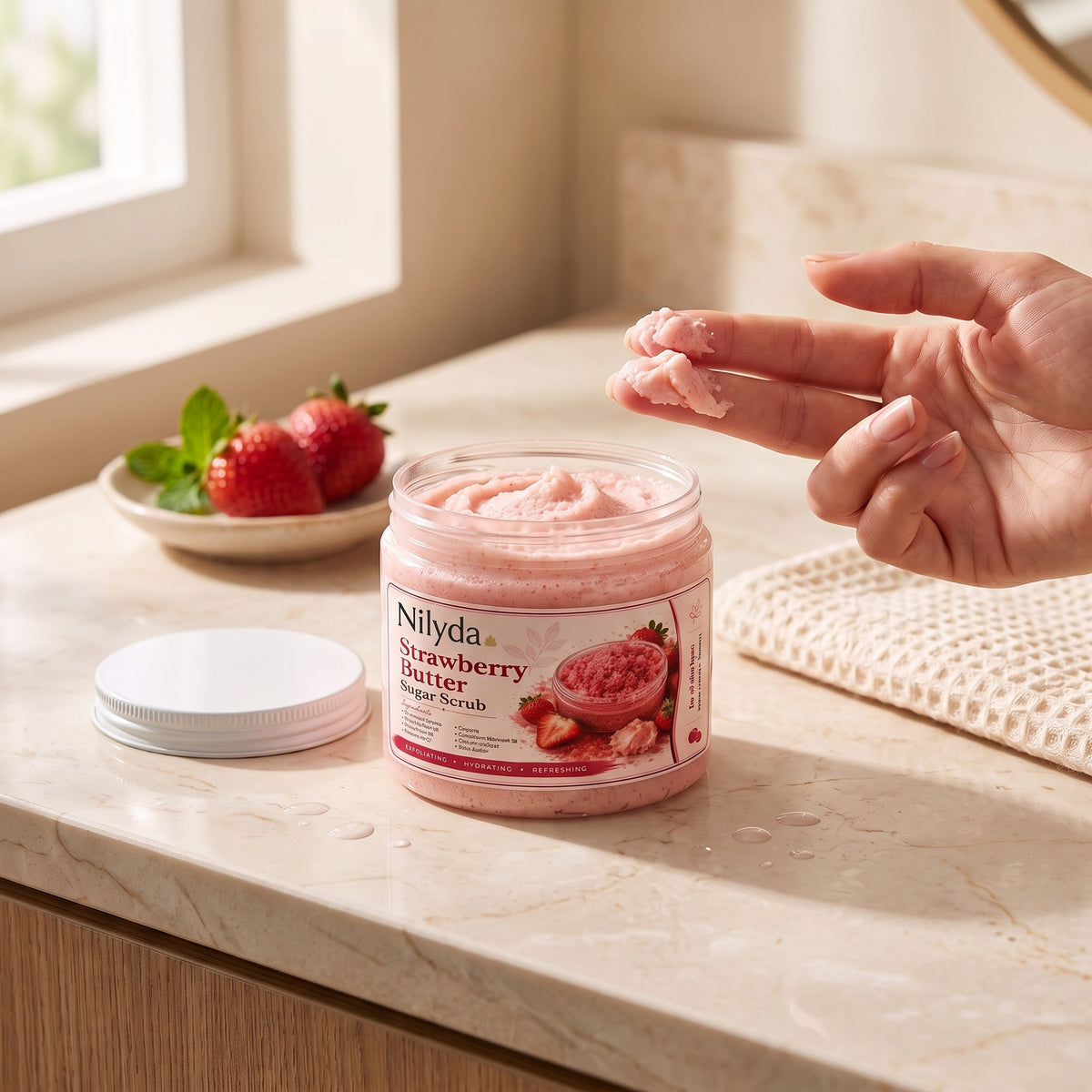 Strawberry Scrub 250 GM – handmade by Nilyda (photo 5)
