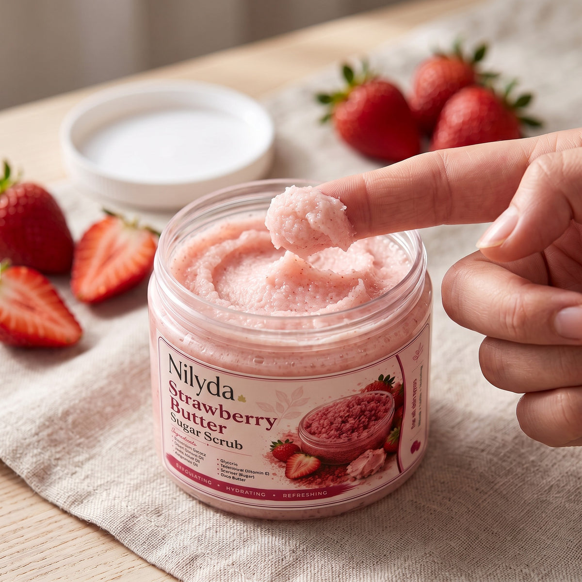 Strawberry Scrub 250 GM – handmade by Nilyda (photo 3)