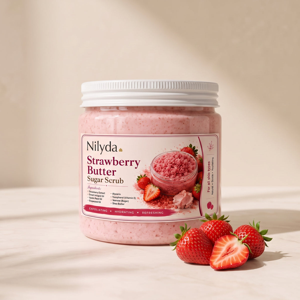 Strawberry Scrub 250 GM – handmade by Nilyda (photo 4)