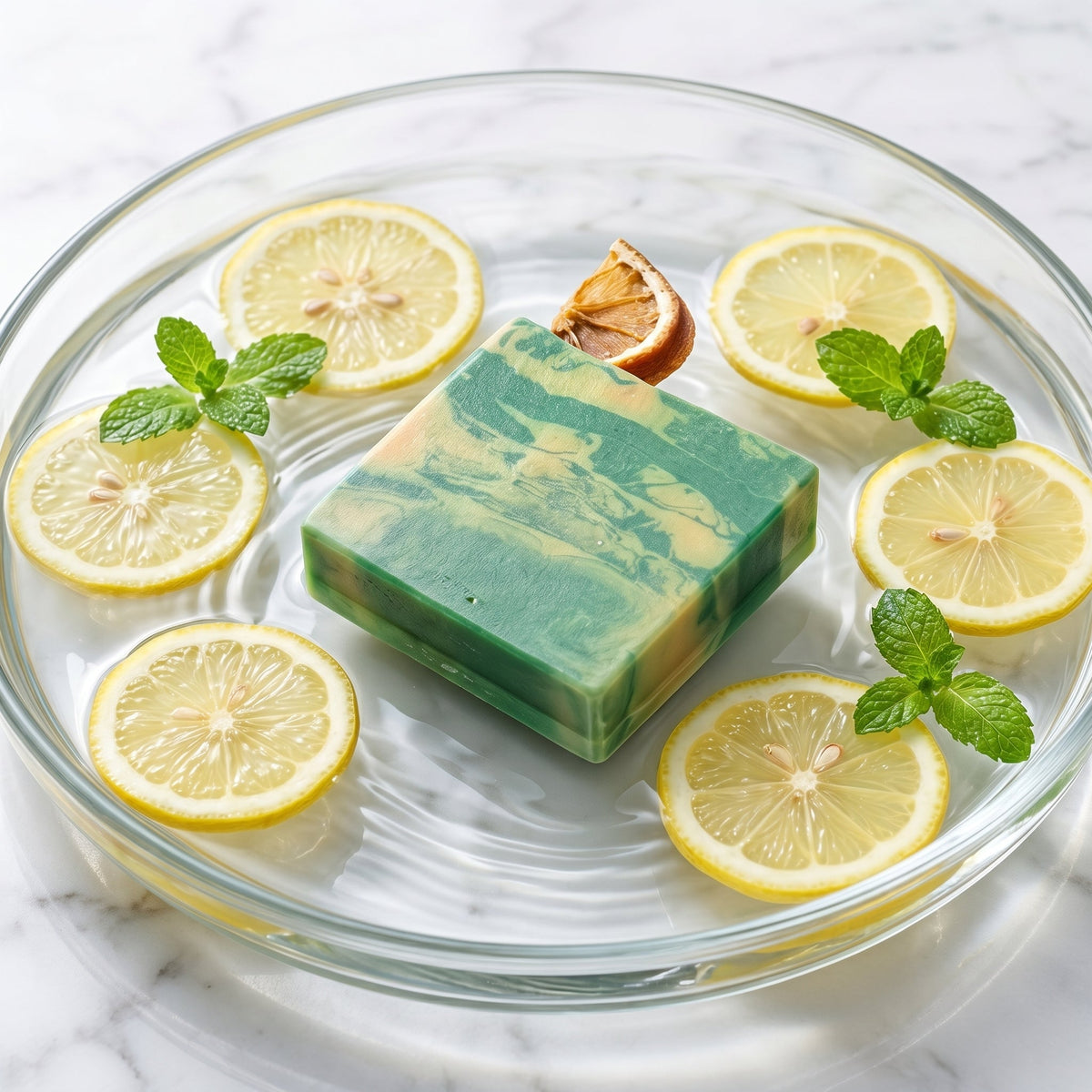 Lemon Mint Soap Bar 150 GM – handmade by Nilyda (photo 4)