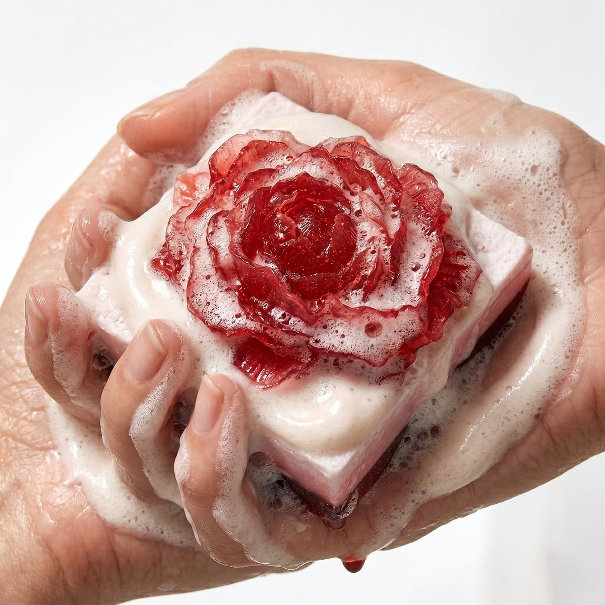 Red Flower Bar 150 GM – handmade by Nilyda