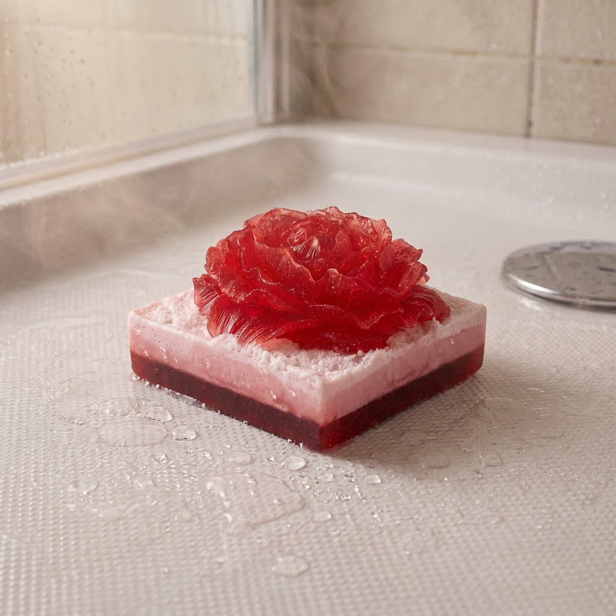 Red Flower Bar 150 GM – handmade by Nilyda (photo 3)